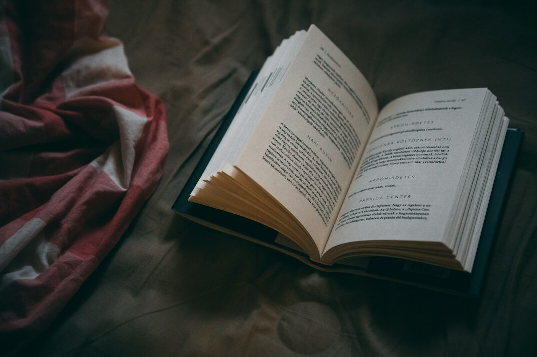 Open book with pages fanned out