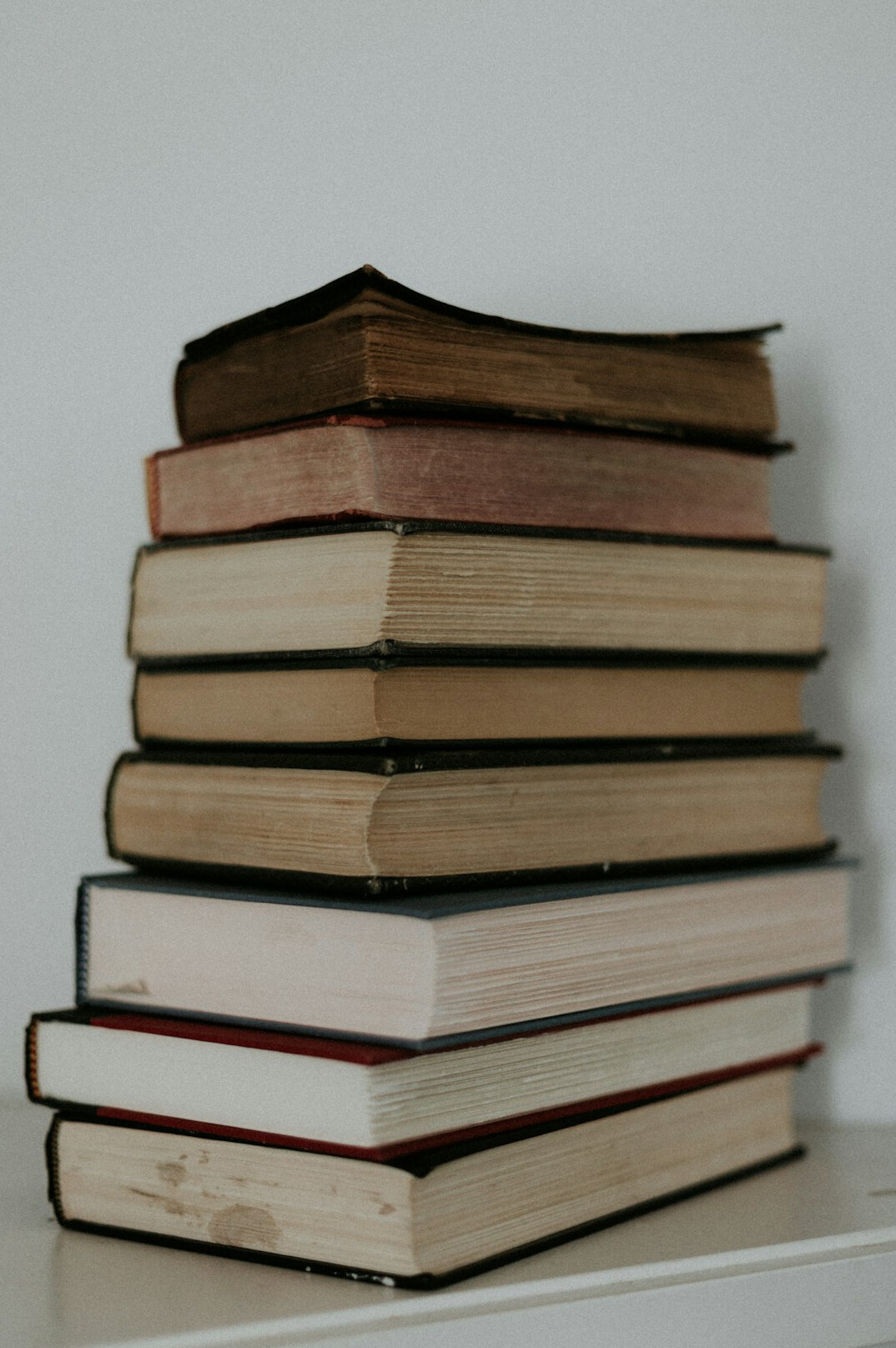 stack of mystery books