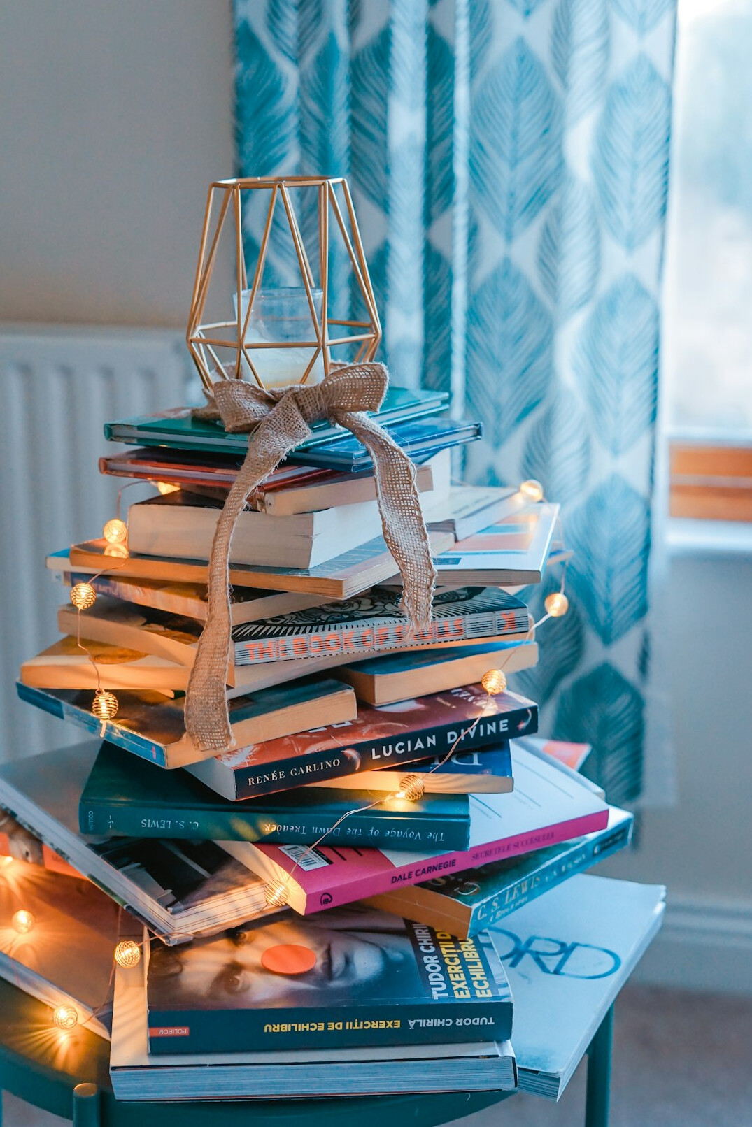 stack of mystery books